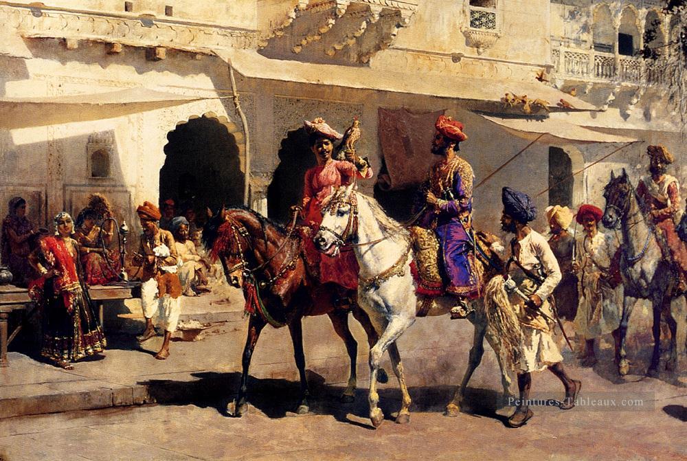 Partir pour la chasse à Gwalior Arabian Edwin Lord Weeks Peintures à l'huile